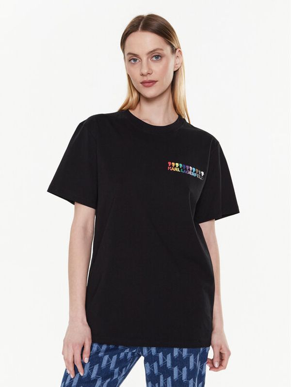 KARL LAGERFELD KARL LAGERFELD Тишърт Unisex 225W1781 Черен Regular Fit