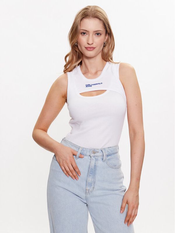 KARL LAGERFELD KARL LAGERFELD топ 231J1701 Бял Regular Fit