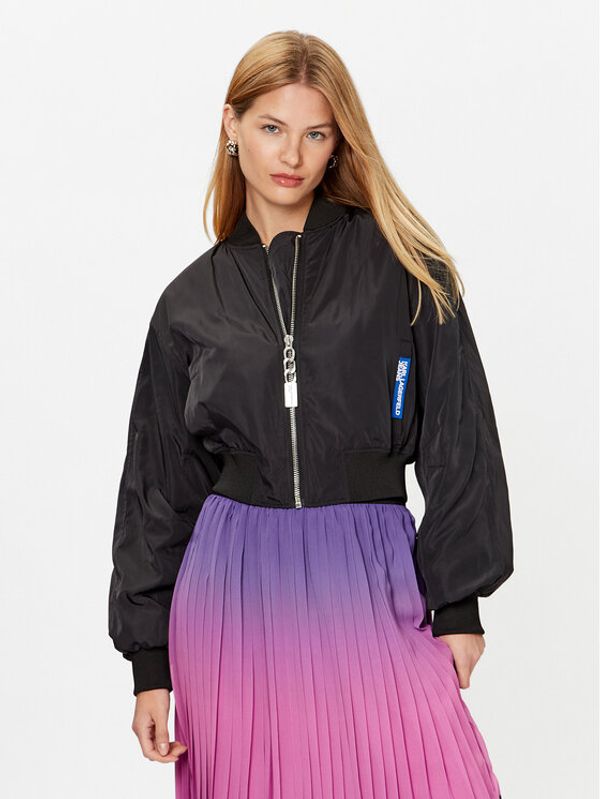 KARL LAGERFELD KARL LAGERFELD Яке бомбър 231J1501 Черен Regular Fit