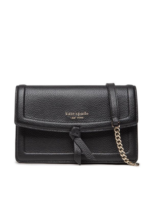 Kate Spade Kate Spade Дамска чанта Knott Pebbled Leather Flap Cro K6830 Черен
