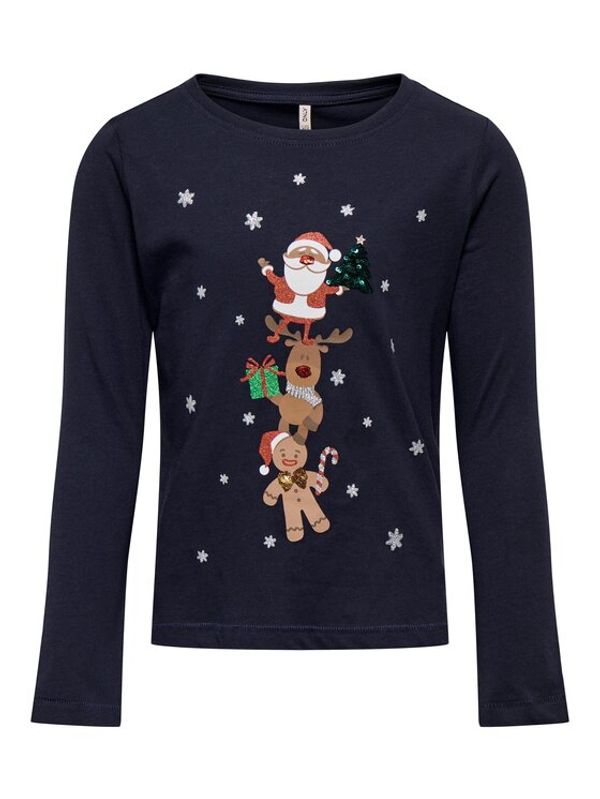 Kids ONLY Kids ONLY Блуза Xmas 15280278 Тъмносин Regular Fit