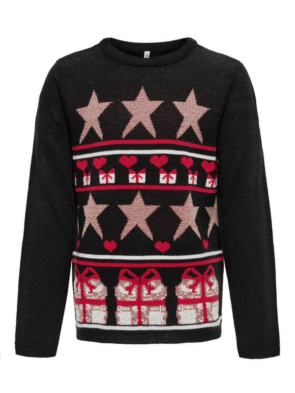 Kids ONLY Kids ONLY Пуловер Xmas Wrap 15273642 Черен Regular Fit