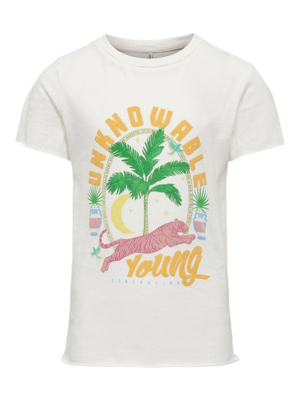 Kids ONLY Kids ONLY Тишърт 15292294 Бял Slim Fit