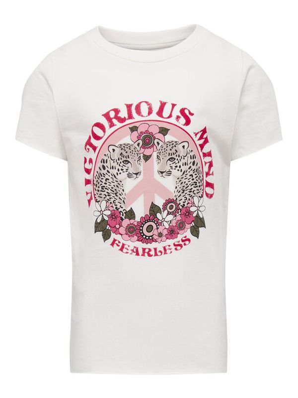 Kids ONLY Kids ONLY Тишърт 15292311 Бял Slim Fit