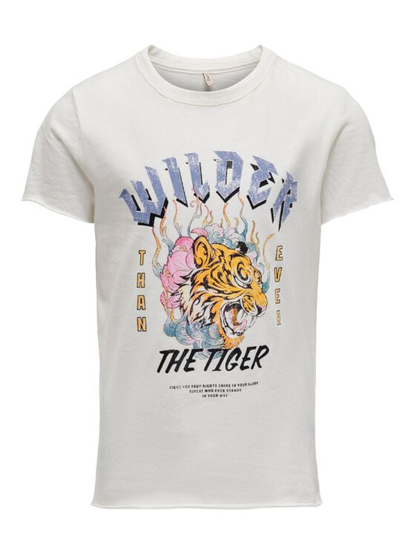 Kids ONLY Kids ONLY Тишърт Lucy 15275536 Бял Slim Fit