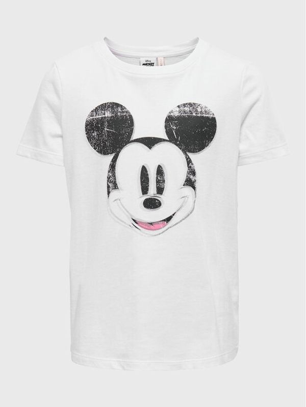 Kids ONLY Kids ONLY Тишърт MICKEY MOUSE 15271015 Бял Boxy Fit