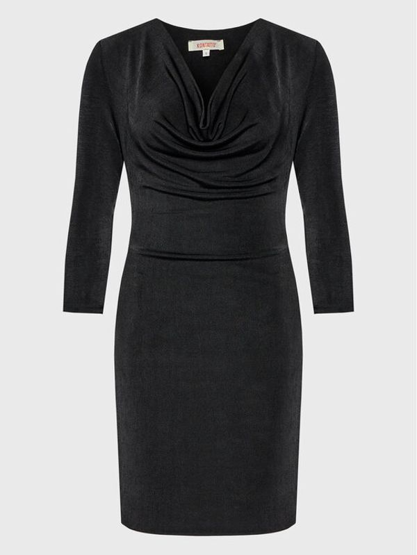 Kontatto Kontatto Коктейлна рокля M1526 Черен Slim Fit