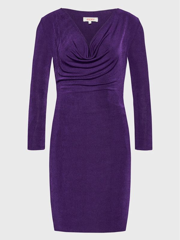 Kontatto Kontatto Коктейлна рокля M1526 Виолетов Slim Fit