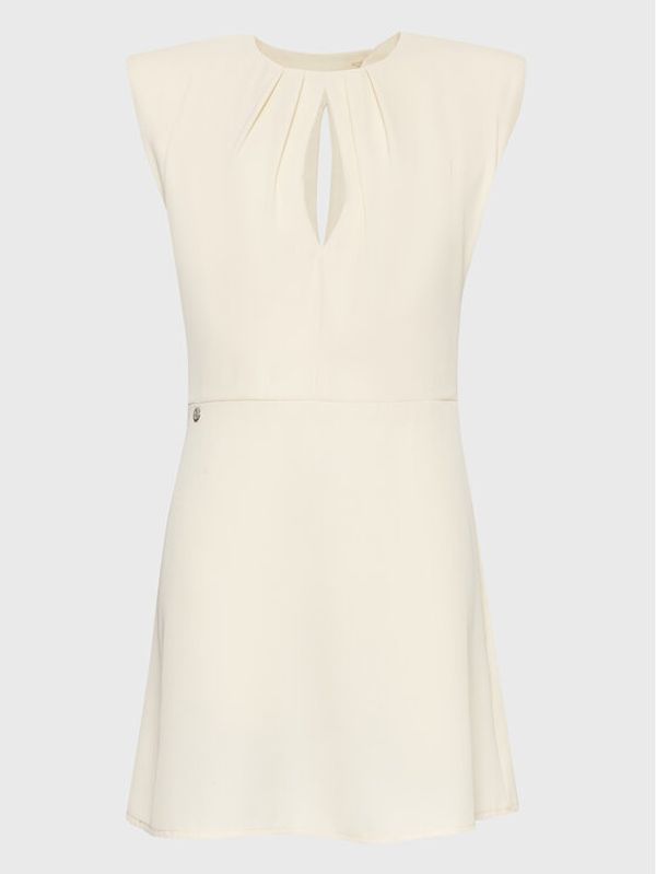 Kontatto Kontatto Коктейлна рокля NO1006 Екрю Slim Fit