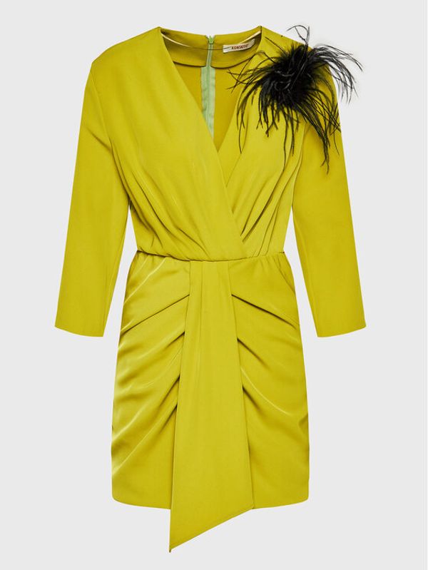 Kontatto Kontatto Коктейлна рокля NO7029 Зелен Regular Fit