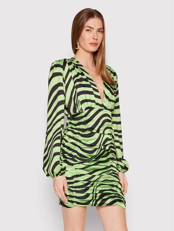 Kontatto Kontatto Коктейлна рокля YM205 Зелен Regular Fit