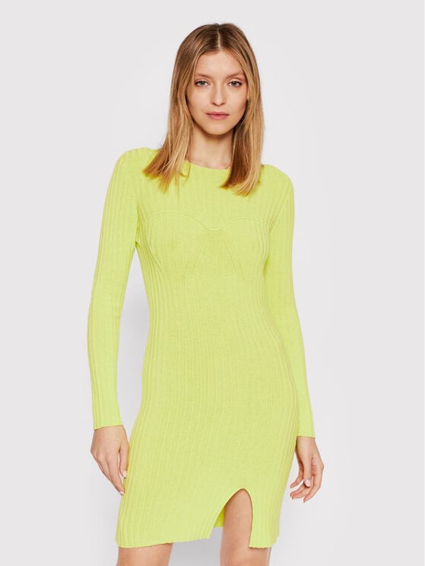 Kontatto Kontatto Плетена рокля 3M7421 Зелен Slim Fit