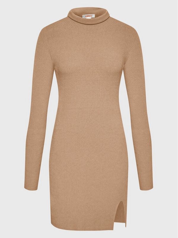 Kontatto Kontatto Плетена рокля 3M7616N Кафяв Slim Fit