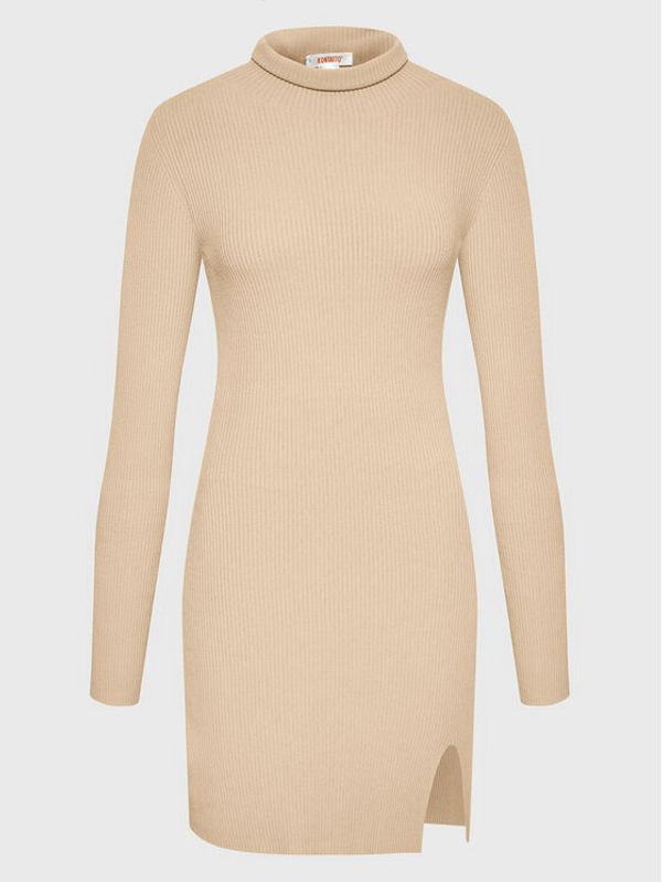 Kontatto Kontatto Плетена рокля 3M7632N Бежов Slim Fit