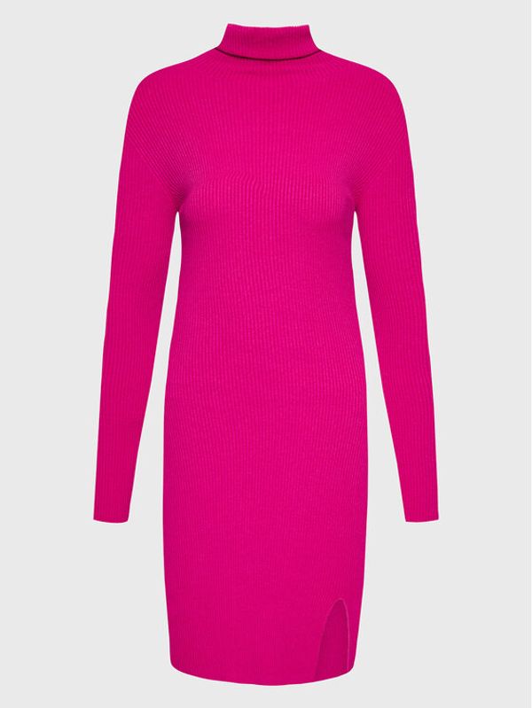 Kontatto Kontatto Плетена рокля 3M7632N Розов Slim Fit