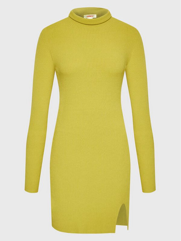 Kontatto Kontatto Плетена рокля 3M7632N Зелен Slim Fit