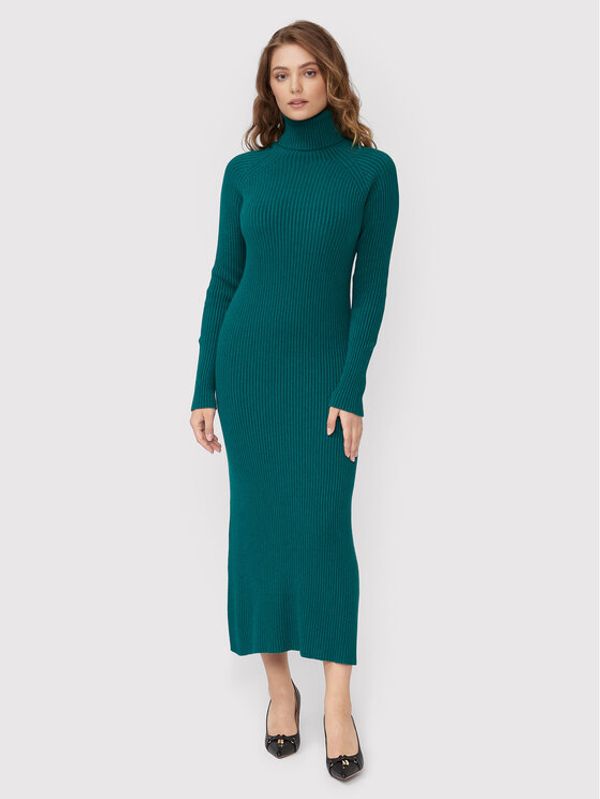 Kontatto Kontatto Плетена рокля 3M7636 Зелен Slim Fit