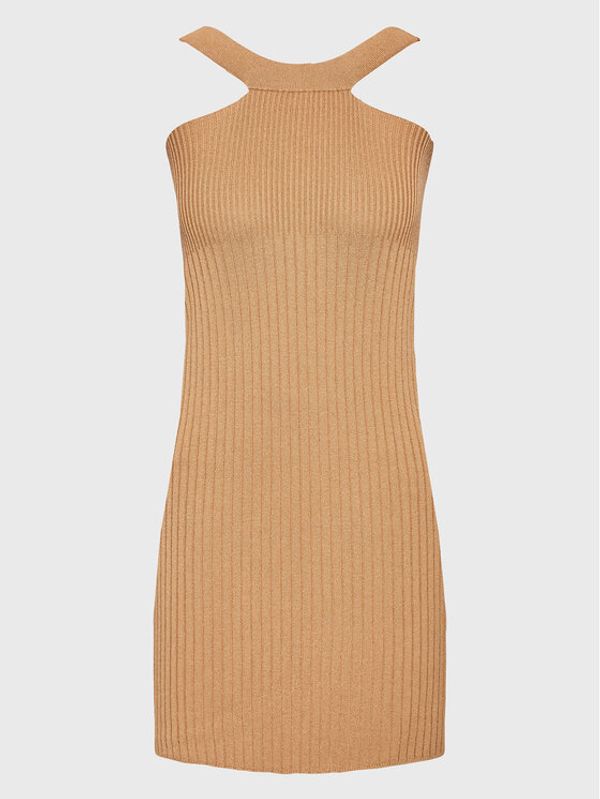 Kontatto Kontatto Плетена рокля 3M7761 Бежов Slim Fit