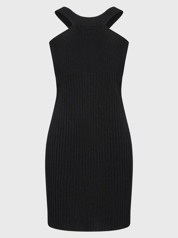 Kontatto Kontatto Плетена рокля 3M7761 Черен Slim Fit