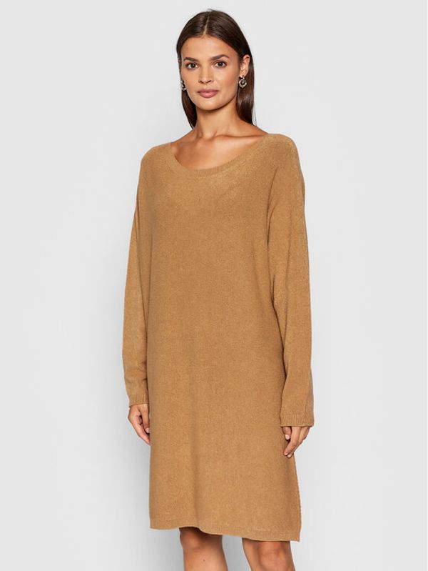 Kontatto Kontatto Плетена рокля 3M8335 Кафяв Oversize