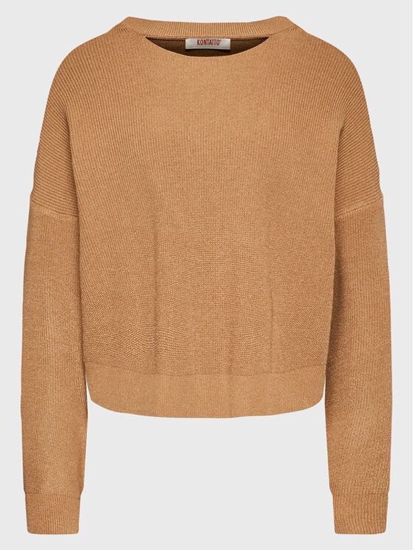 Kontatto Kontatto Пуловер 3M7760 Кафяв Relaxed Fit