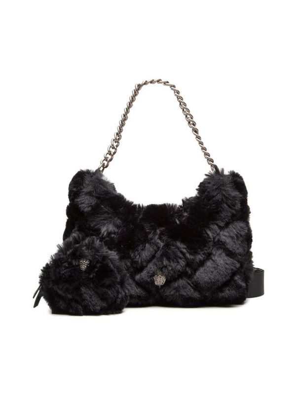 Kurt Geiger Kurt Geiger Дамска чанта Faux Fur Multi Cross Body 9316800999 Черен