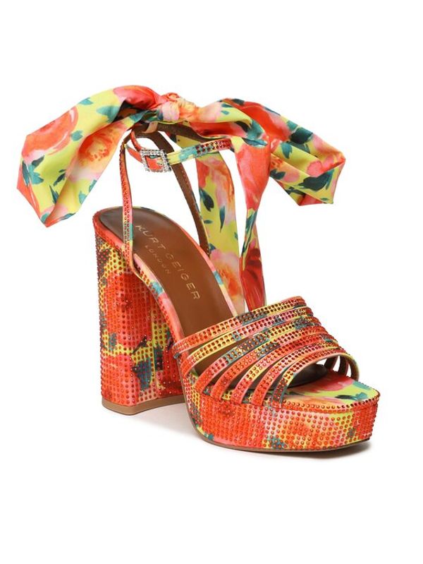 Kurt Geiger Kurt Geiger Сандали Pierra Ankle Tie Platform 9797691609 Оранжев