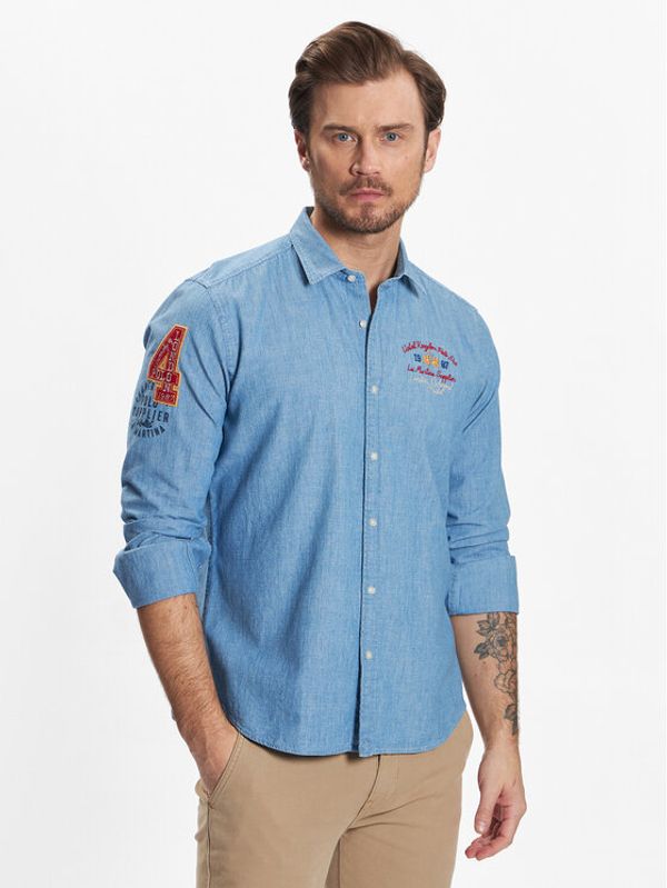 La Martina La Martina дънкова риза VMC600 DM091 Син Regular Fit