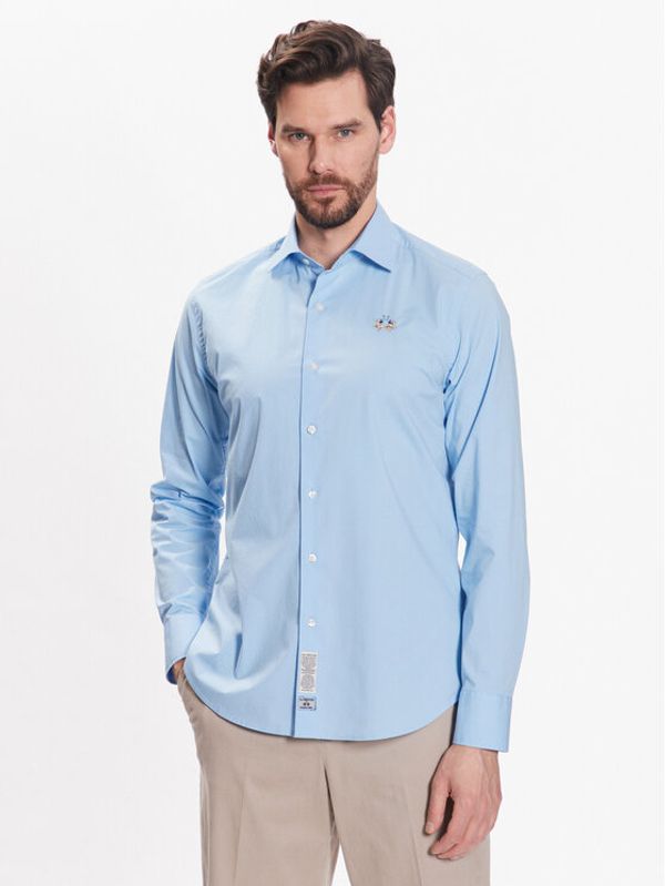 La Martina La Martina Риза VMC002 PP483 Син Slim Fit