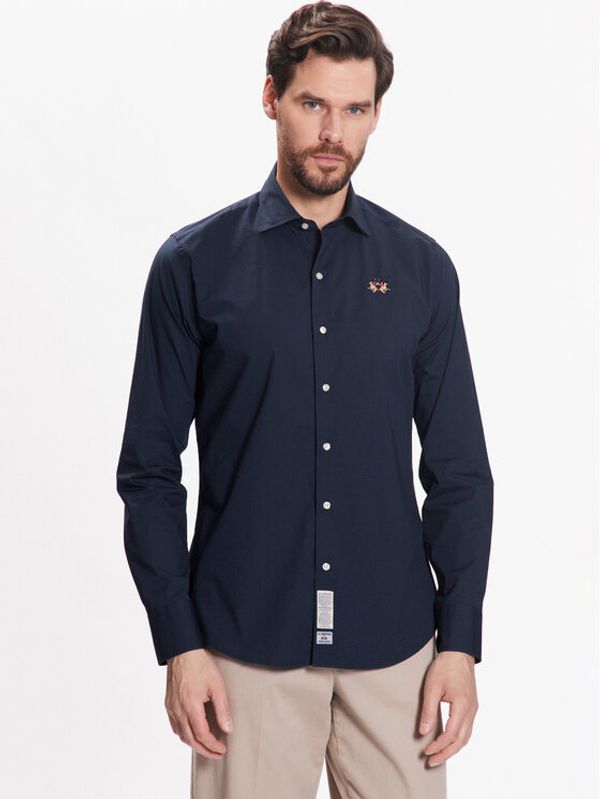 La Martina La Martina Риза VMC002 PP483 Тъмносин Slim Fit