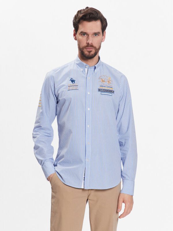 La Martina La Martina Риза VMC303 PP633 Бял Regular Fit