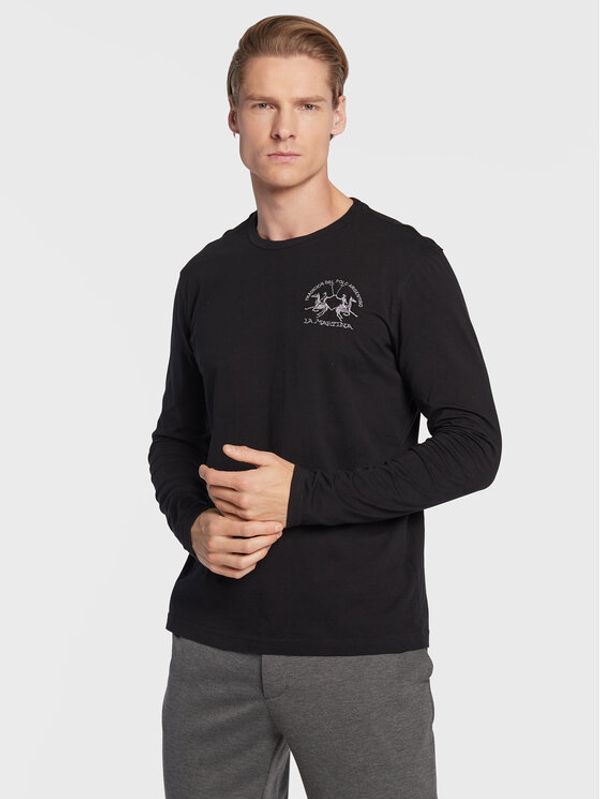 La Martina La Martina Тениска с дълъг ръкав UMR003 JS206 Черен Regular Fit