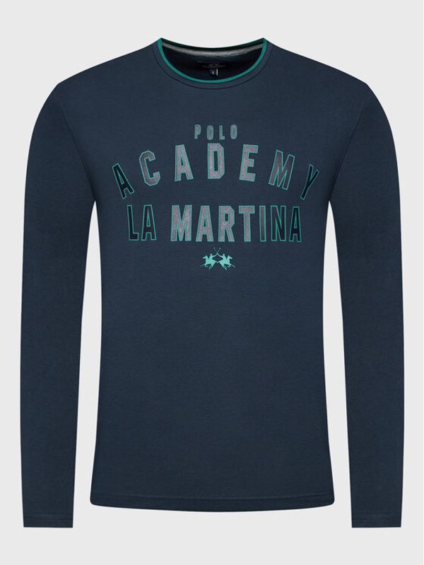 La Martina La Martina Тениска с дълъг ръкав UMR301 RB006 Тъмносин Regular Fit