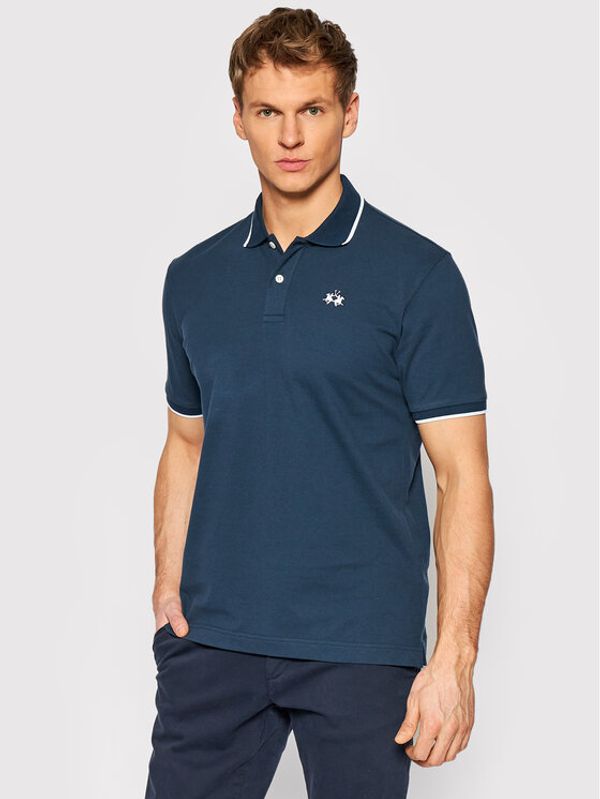 La Martina La Martina Тениска с яка и копчета BPMP04 PK031 Тъмносин Regular Fit