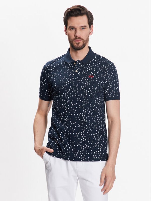 La Martina La Martina Тениска с яка и копчета VMP009 PK163 Бял Regular Fit