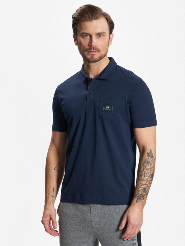 La Martina La Martina Тениска с яка и копчета VMP307 JS355 Тъмносин Regular Fit