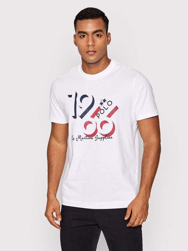 La Martina La Martina Тишърт TMR304 JS316 Бял Regular Fit