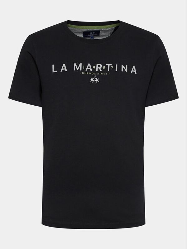 La Martina La Martina Тишърт WMR005 JS206 Черен Regular Fit
