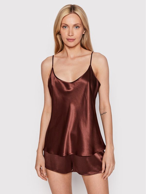 La Perla La Perla Тениска на пижама N02089 Кафяв Regular Fit