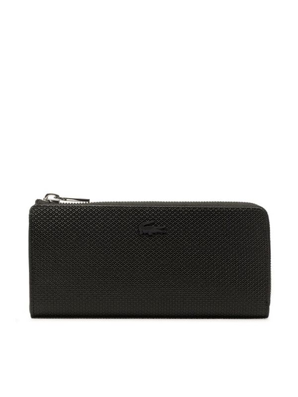 Lacoste Lacoste Голям дамски портфейл Slim Zip Wallet NF3580KL Черен
