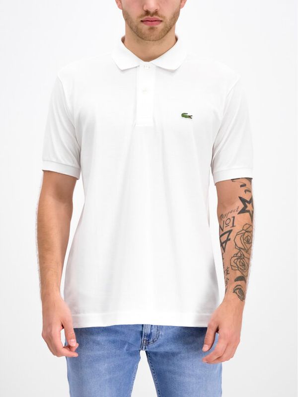 Lacoste Lacoste Тениска с яка и копчета L1212 Бял Classic Fit