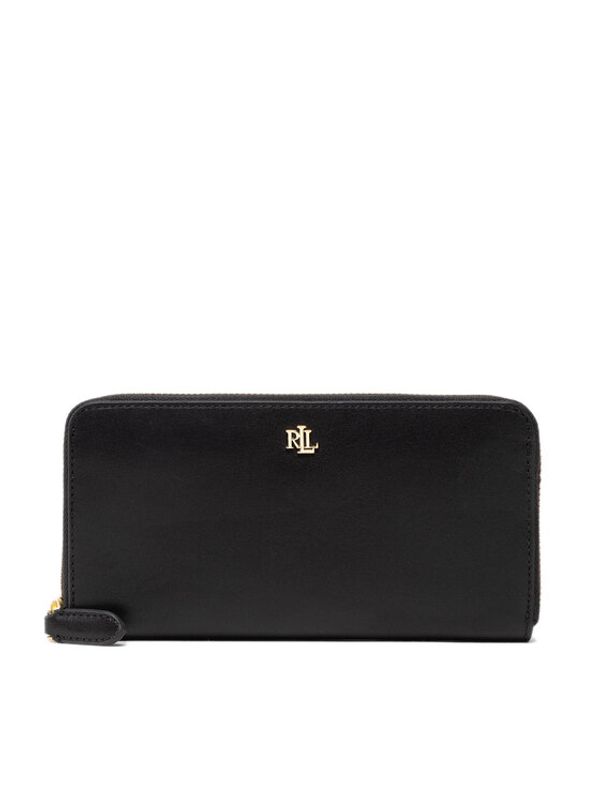 Lauren Ralph Lauren Lauren Ralph Lauren Голям дамски портфейл Zip Cont Wlt 432876730003 Черен