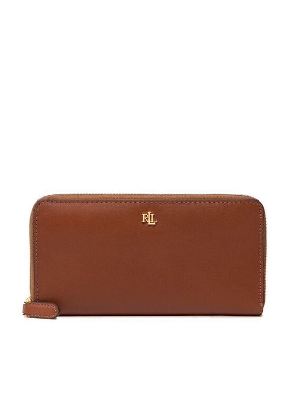 Lauren Ralph Lauren Lauren Ralph Lauren Голям дамски портфейл Zip Cont Wlt 432876730004 Кафяв