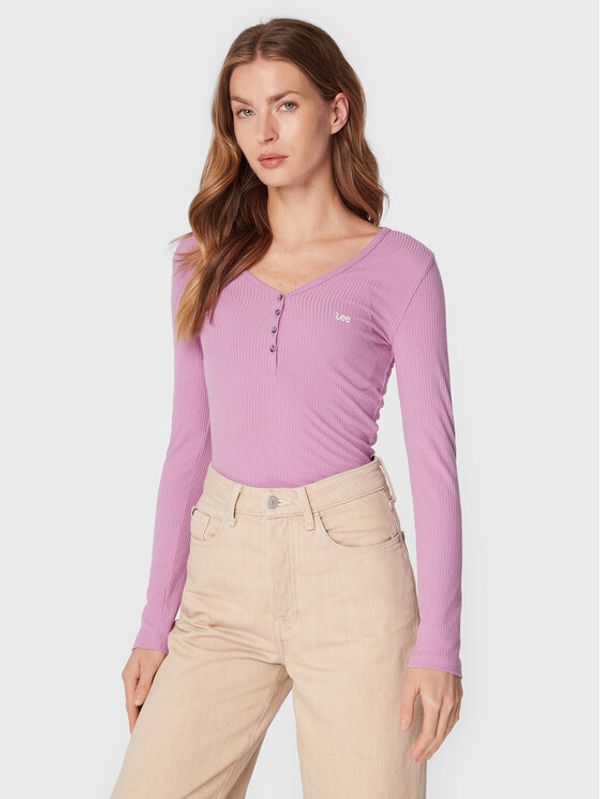 Lee Lee Блуза Henley L40FIP63 112320878 Виолетов Slim Fit