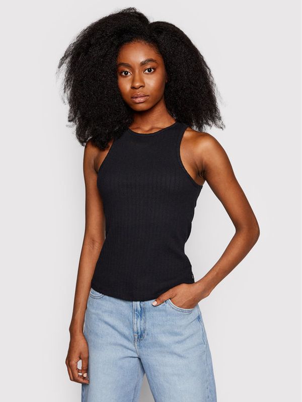 Lee Lee Блуза Ribbed L44QPJ01 Черен Slim Fit