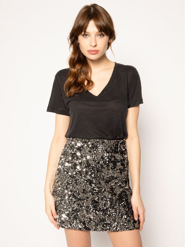 Lee Lee Блуза V Neck Tee L41JEN01 Черен Regular Fit