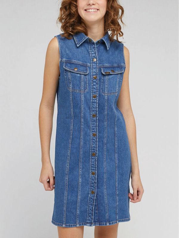 Lee Lee Дънкова рокля L51QHKB12 Син Regular Fit