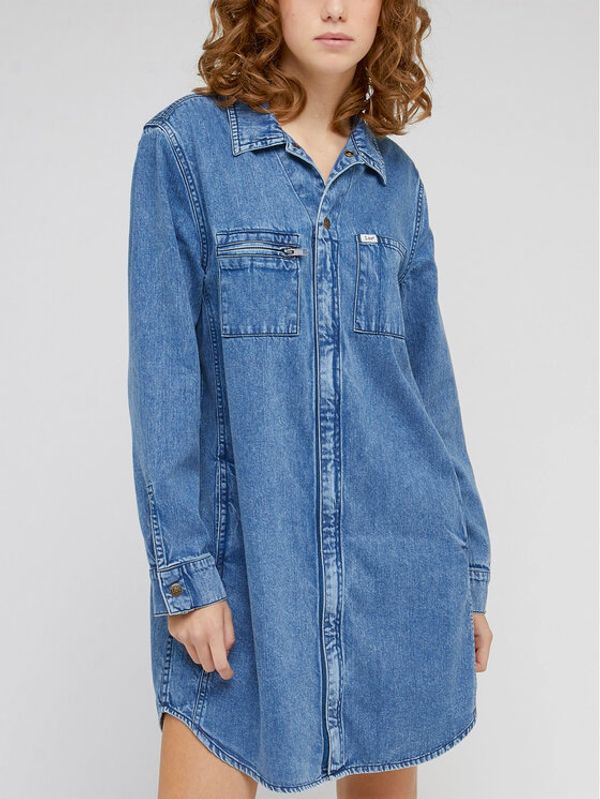 Lee Lee Дънкова рокля L51TWCB08 Син Relaxed Fit