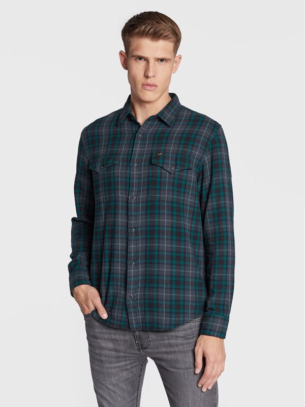 Lee Lee Риза Clean Western L66RDH96 112322533 Зелен Regular Fit