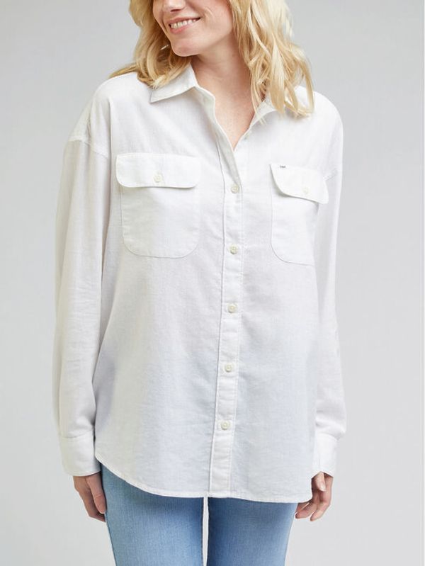 Lee Lee Риза Fronitier L46LVSLJ Бял Relaxed Fit
